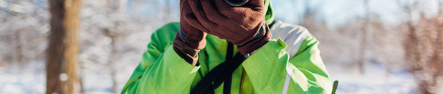 Fotograf i snølandskap Knips vinteren!